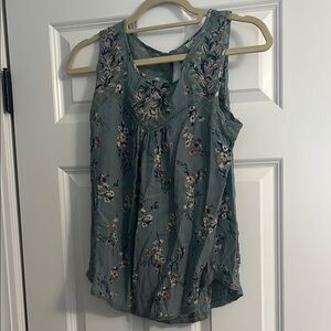 Floral Sleeveless Top - Green